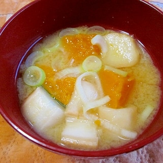 かぼちゃ・麩・長葱の味噌汁